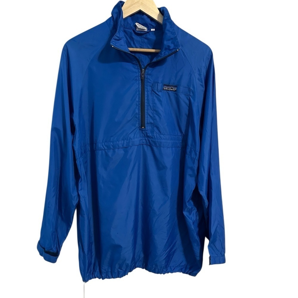 Patagonia Vintage Lightweight Rain Jacket Men’s Medium‎ 1/4 Zip Blue Windbreaker